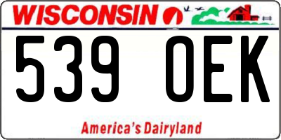 WI license plate 539OEK