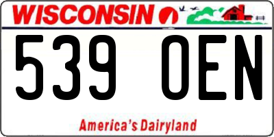 WI license plate 539OEN