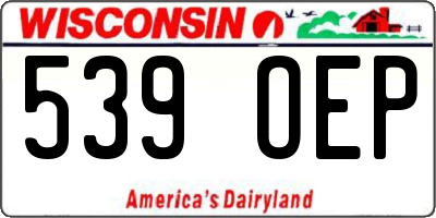 WI license plate 539OEP