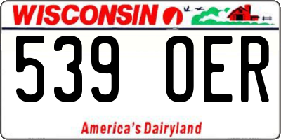 WI license plate 539OER