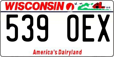 WI license plate 539OEX