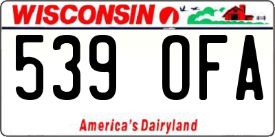 WI license plate 539OFA