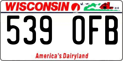 WI license plate 539OFB