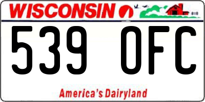 WI license plate 539OFC