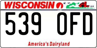 WI license plate 539OFD