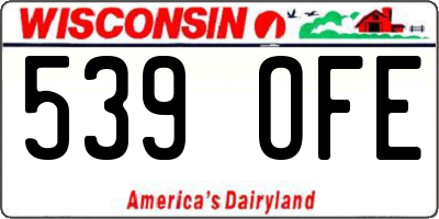 WI license plate 539OFE