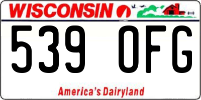 WI license plate 539OFG