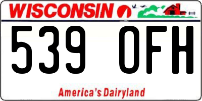 WI license plate 539OFH