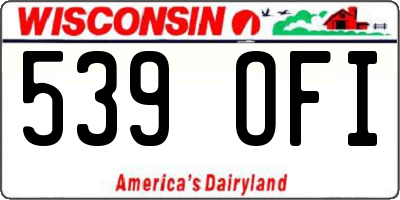 WI license plate 539OFI