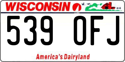 WI license plate 539OFJ
