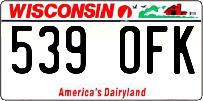 WI license plate 539OFK