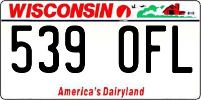WI license plate 539OFL
