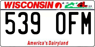 WI license plate 539OFM