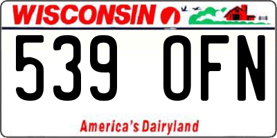 WI license plate 539OFN