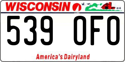 WI license plate 539OFO
