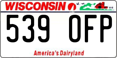 WI license plate 539OFP