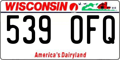 WI license plate 539OFQ