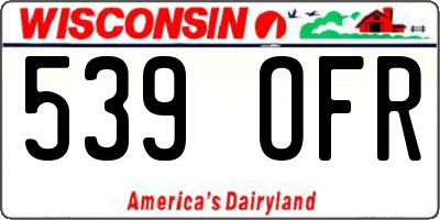 WI license plate 539OFR