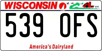 WI license plate 539OFS