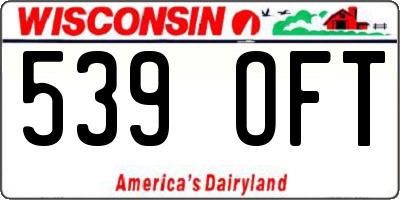 WI license plate 539OFT