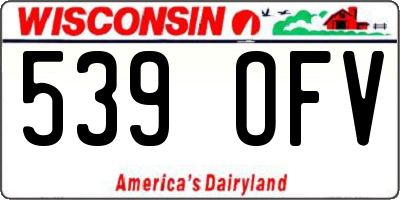 WI license plate 539OFV