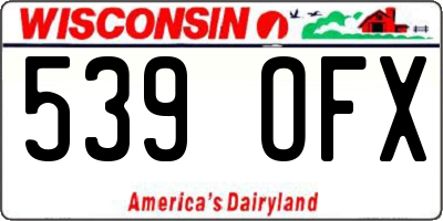 WI license plate 539OFX