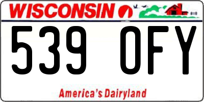 WI license plate 539OFY