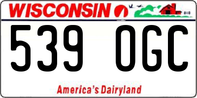 WI license plate 539OGC