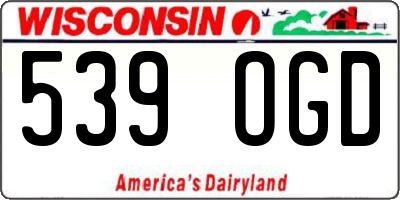 WI license plate 539OGD