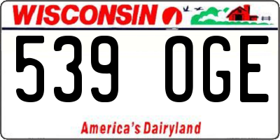 WI license plate 539OGE
