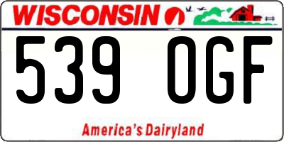 WI license plate 539OGF