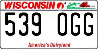 WI license plate 539OGG