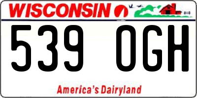 WI license plate 539OGH