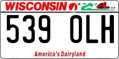 WI license plate 539OLH