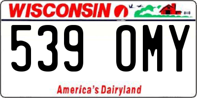 WI license plate 539OMY