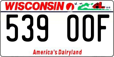 WI license plate 539OOF