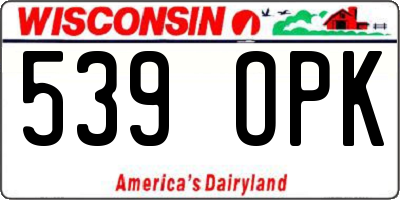 WI license plate 539OPK