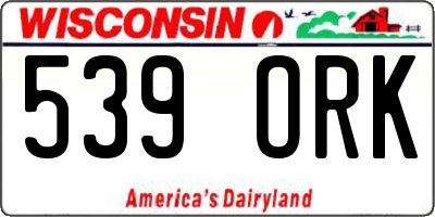 WI license plate 539ORK