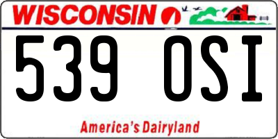 WI license plate 539OSI