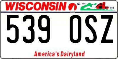 WI license plate 539OSZ