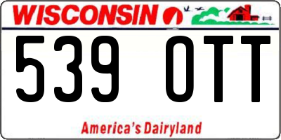 WI license plate 539OTT