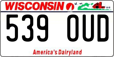 WI license plate 539OUD