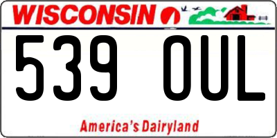 WI license plate 539OUL