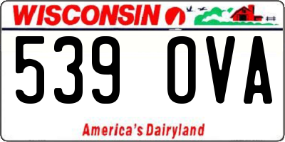 WI license plate 539OVA
