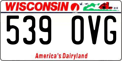 WI license plate 539OVG