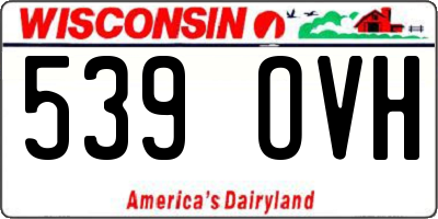 WI license plate 539OVH