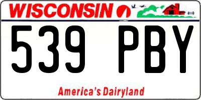 WI license plate 539PBY