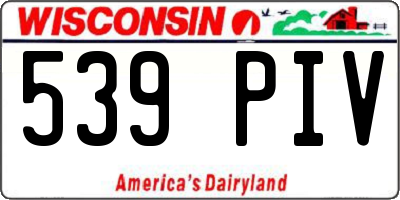 WI license plate 539PIV
