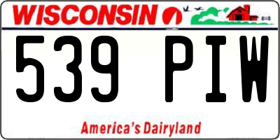 WI license plate 539PIW