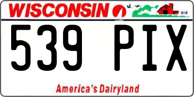 WI license plate 539PIX